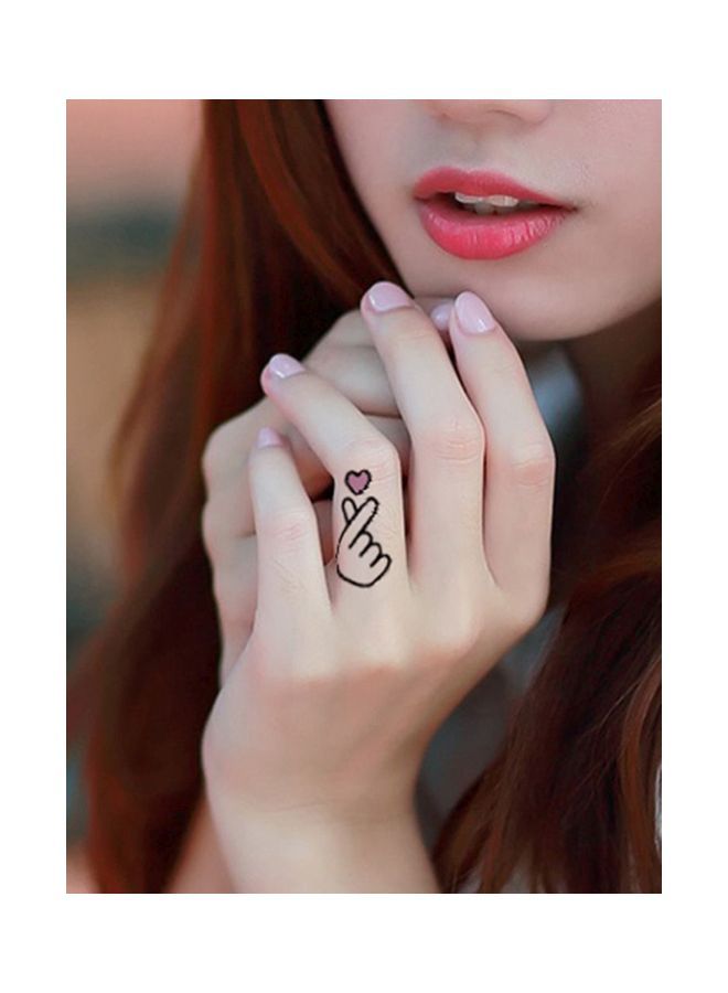 NIBEMINENT Pack Of 2 Temporary Tattoo Sheet Black/Pink - Image 3