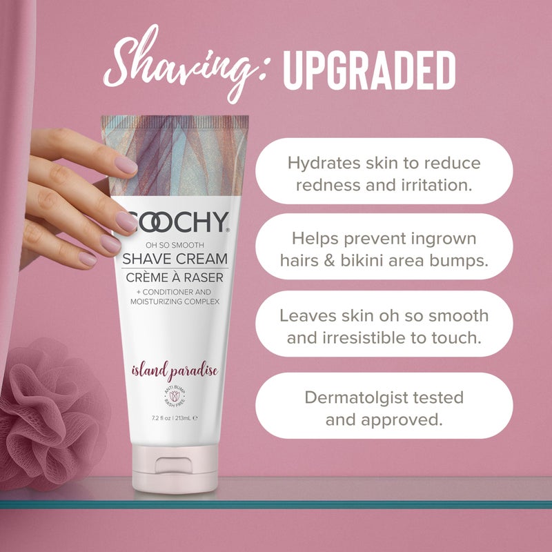 Coochy Intimate Shaving Cream | Shave Conditioner & Moisturizer for Face & Body | Ideal for Sensitive Skin Care, Anti-Bump | Island Paradise, 32 oz - Image 2