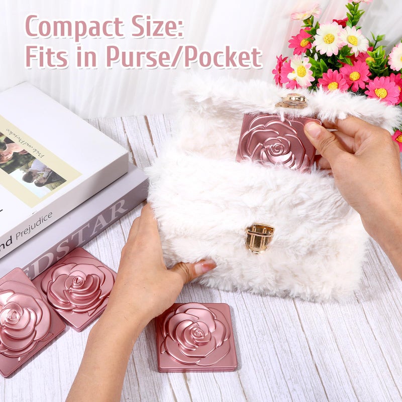 SXoonKing 30 Sets Rose Compact Mirrors Bulk, Quinceanera Gifts Souvenir Rose Gold Party Favors - Small Compact Mirror Bulk with Thank You Tags and Organza Bag for Quinceanera Wedding Favors for Guests - Image 5