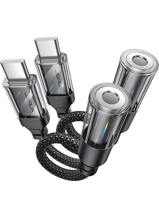 erorex - Aux To Usb C Adapter Compatible With Iphone 16 Pro Max 2Pack Usb C To 3.5Mm Audio Headphone Dongle Cord Compatible For Iphone 16 15 Pro Samsung Galaxy S24 S23 S22 Ultra Ipad Pro Pixel 9 8 - Image 1