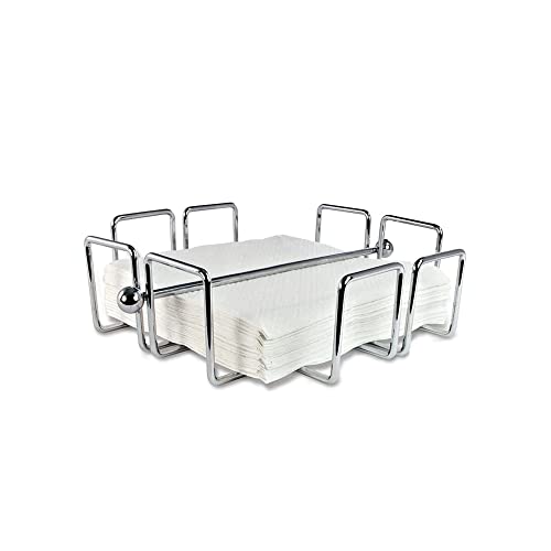 Cuisinox Indoor Outdoor Stainless Steel Napkin Holder with Weighted Arm, 7.5" x 7.5" - Image 1