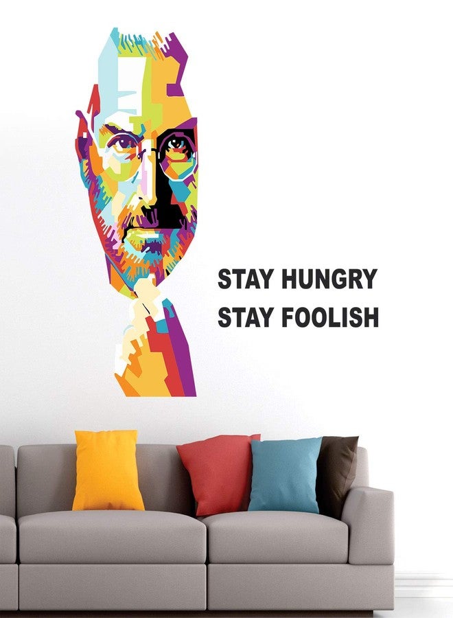 StickMe 'Steve Jobs - Chase Your Dreams - Office - Motivational - Inspirational - Quotes - Warp Art - Creative - Colourful Wall Sticker ' -SM580 (Multi Colour, Vinyl - 80cm X 70 cm) - Image 3
