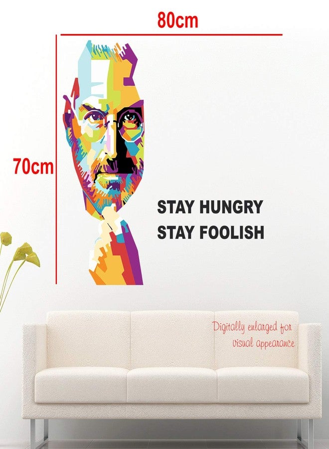 StickMe 'Steve Jobs - Chase Your Dreams - Office - Motivational - Inspirational - Quotes - Warp Art - Creative - Colourful Wall Sticker ' -SM580 (Multi Colour, Vinyl - 80cm X 70 cm) - Image 4