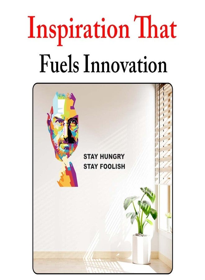 StickMe 'Steve Jobs - Chase Your Dreams - Office - Motivational - Inspirational - Quotes - Warp Art - Creative - Colourful Wall Sticker ' -SM580 (Multi Colour, Vinyl - 80cm X 70 cm) - Image 2