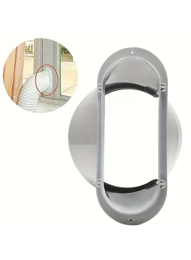 Portable Air Conditioner Window Exhaust Duct Flat White Nozzle With Easy Install Clips - Image 1