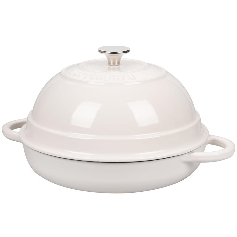 VORRINGARD Cast Iron Enameled Dutch Oven Pot with Lid for Bread Baking, Bread Oven, 6 Quart, White - Image 4