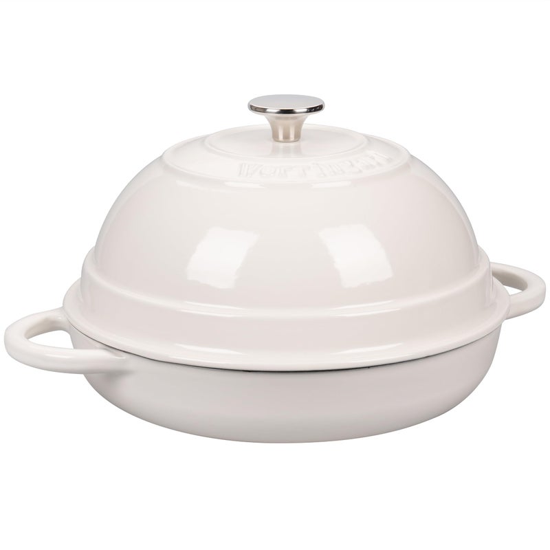 VORRINGARD Cast Iron Enameled Dutch Oven Pot with Lid for Bread Baking, Bread Oven, 6 Quart, White - Image 5