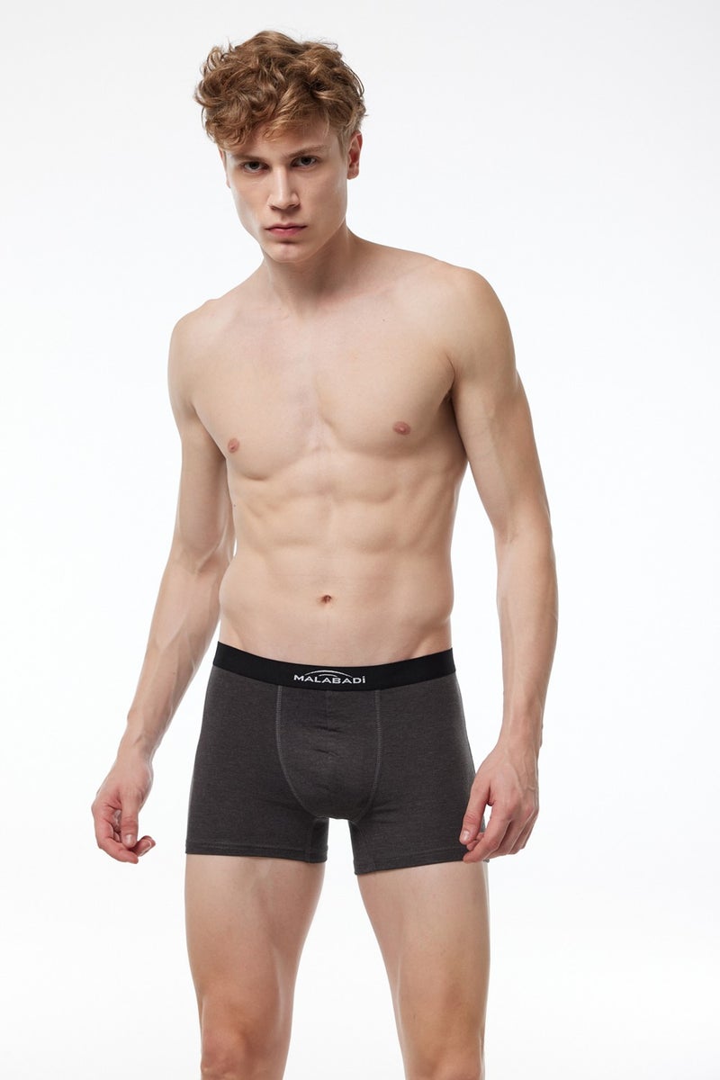 Malabadi Men's Anthracite 3 Piece Cotton Elastane Boxer 3M075  - Image 3