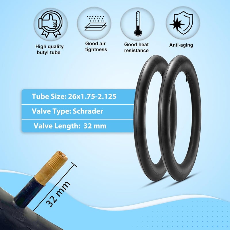 MOHEGIA 26 x 2.125 Inch Cruiser Bike Tires Set with Inner Tubes and Tire Levers - Image 5