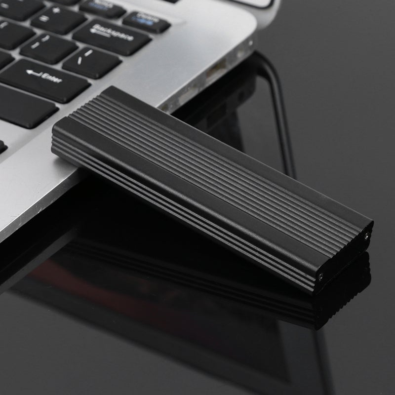 حاوية القرص الصلب المحمول M.2 NGFF SATA من نوع USB3.1 Type-C - غلاف SSD خارجي بنقل سريع وغلاف من الألومنيوم في اللون الأسود - Image 3