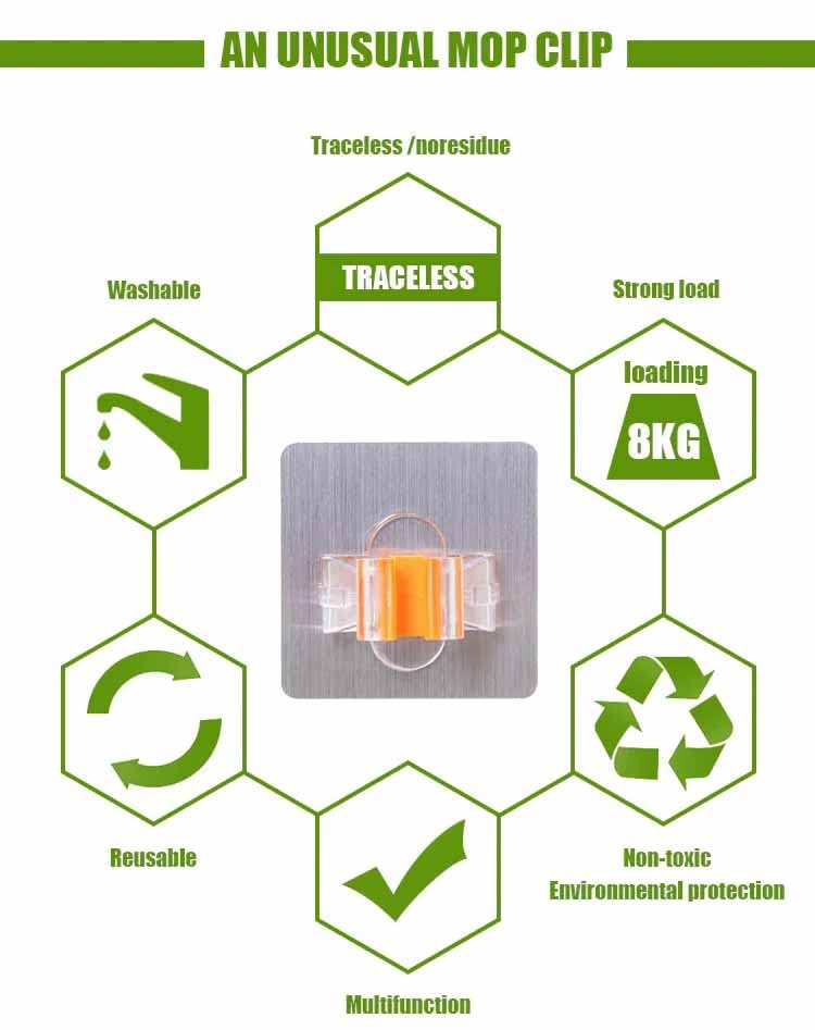 TGOPIT حامل مكنسة 6 قطع - حامل ممسحة ذاتي اللصق مثبت على الحائط مقاوم للماء ومضاد للصدأ وقوي لحمل المكنسة والممسحة في المنزل والمطبخ والحمام والحديقة - Image 3