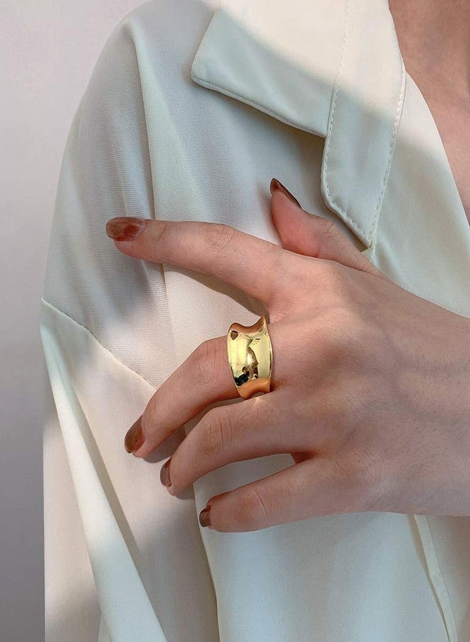 WAINIS 6 Pcs Chunky Open Rings for Women Statement Boho Adjustable Rings Set - Image 4