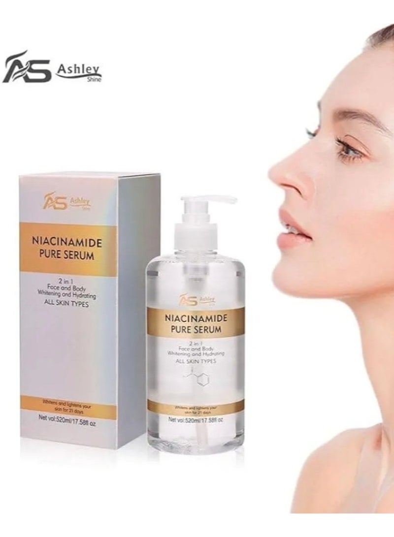 آشلي مصل أشلي شاين نياسيناميد النقي 2 في 1 لتبييض وترطيب الوجه والجسم 520 مل - Image 2