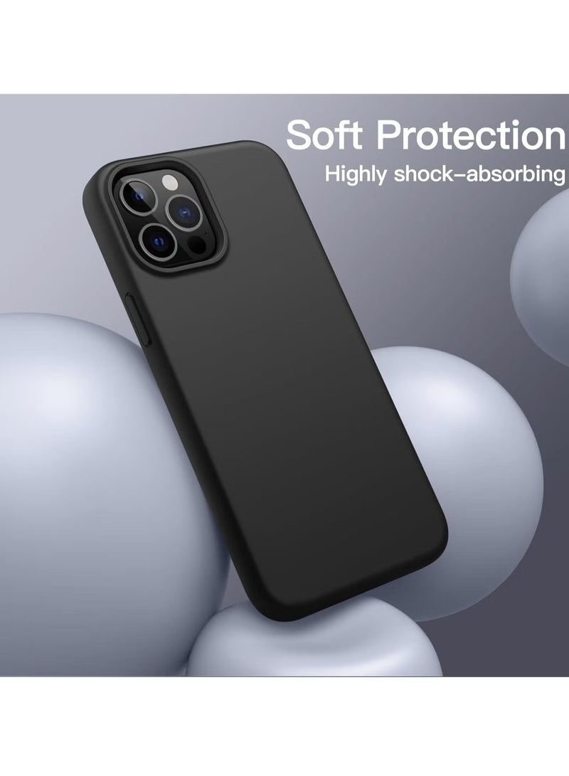 DUSALA iPhone 12 Pro Max Case, Liquid Silicone Phone Case for iPhone 12 Pro Max 6.7 Inch, Colorful Silky-Soft Protective Cover (Black) - Image 4