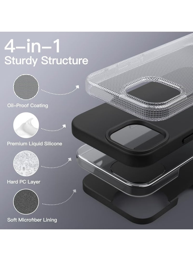 DUSALA iPhone 12 Pro Max Case, Liquid Silicone Phone Case for iPhone 12 Pro Max 6.7 Inch, Colorful Silky-Soft Protective Cover (Black) - Image 5