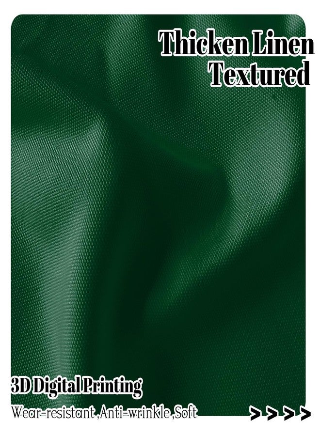 Renaiss 42 x 18 Inch Deep Green Kitchen Valance Curtains for Living Room Linen Rod Pocket Window Treatments Valance Solid Short Topper Short Curtains Valance for Small Window Farmhouse Valance - Image 2