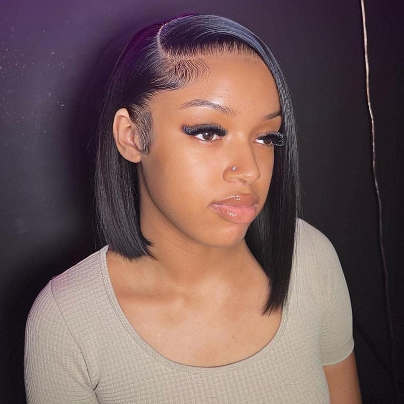 BEEOS 13x6 SKINLIKE Real HD Lace Frontal Bob Wig Ultrafitted PrePlucked Bleached Knots 180 Density Straight Human Hair Wig Invisible HD Lace 12 Inch