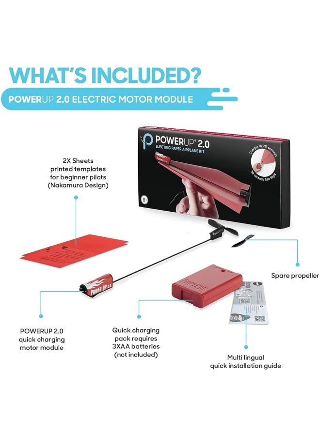 PowerUp POWERUP 2.0 Paper Airplane Conversion Kit | Electric Motor for DIY Paper Planes | Fly Longer and Farther | Perfect for Kids & Adults | Ready to Use Aeroplane Engine Kits  - Image 5