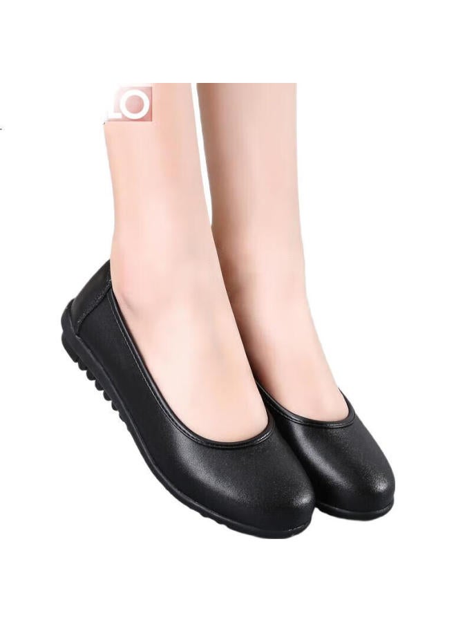 CARTELO Women'S Shoes Wedge Heel Round Toe Single Shoes Professional Women'S Leather Shoes Kdldx-2138 Black Size 39 - Image 3