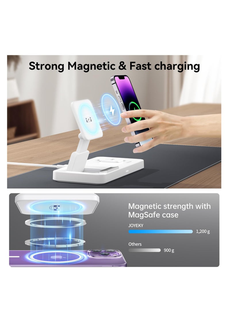 SYOSI Wireless Charger, Fit for iPhone Apple Watch, Foldable MagSafe Charging Station Fit for iPhone 14/13/12/Pro/Pro Max/Mini, Charger Stand Fit for Apple Watch Ultra/8/7/6/ SE/5/4/3/2, AirPods Pro/3/2 - Image 4