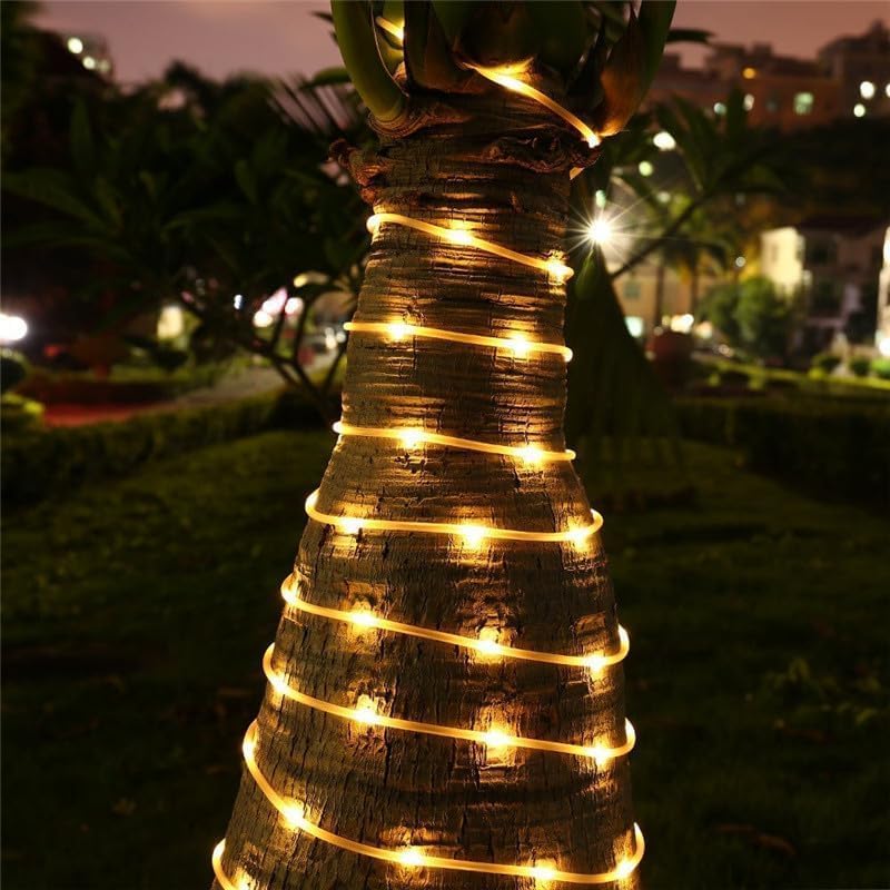 GIGAWATTS GW-502-100 12m Solar Strip Lights 100 LED | 8 Modes Rope Lamp with 800mAh Battery & 2V Panel, BIS Approved, Waterproof Solar Strip Light Outdoor for Garden & Balcony (Pack of 1, Warm White) - Image 2