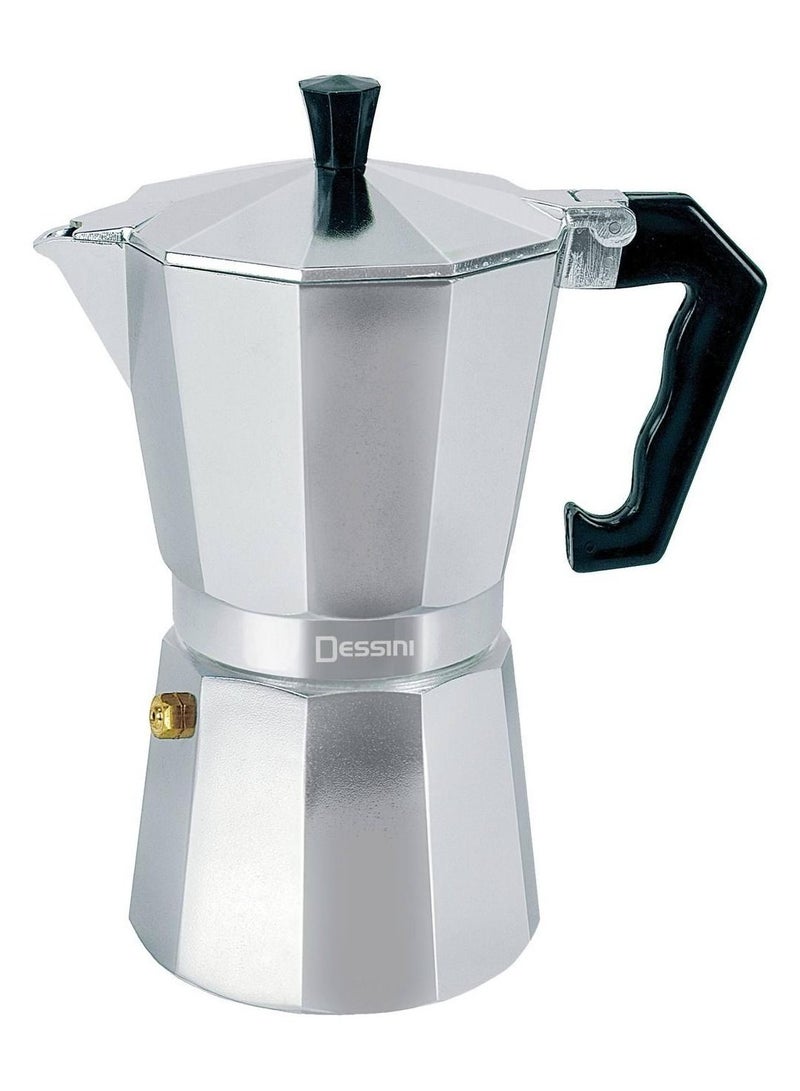 DESSINI Dessini aluminum 12cup coffee maker  600ml black/silver  - Image 1