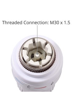 KASTWAVE صمام مشعاع ثيرموستاتي 2 قطعة رأس صمامات ثيرموستاتي فقط رأس ترموستات المشعاع M30 × 1.5 رأس استبدال صمامات المشعاع القياسية للمكتب المنزلي  - Image 4