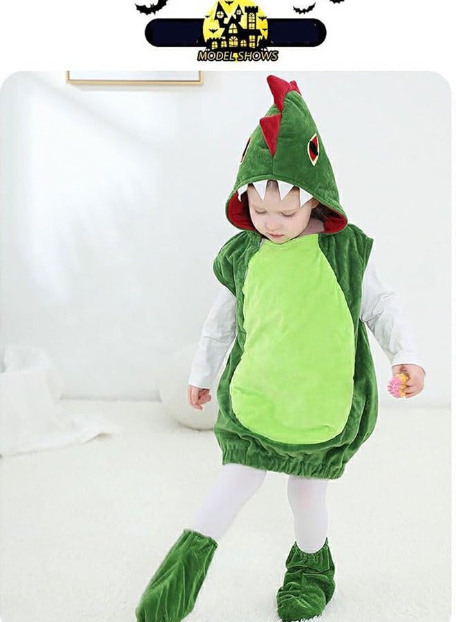 JCB CHIC Kids Dinosaur Costume, for Girls Boys, Halloween Unisex Children Dinosaur Cosplay Costumes with Shoes Cover, Cute Toddler Animal Dinosaur Jumpsuit Costumes for Dress Up Cosplay Fancy Dress Party(L) - Image 4