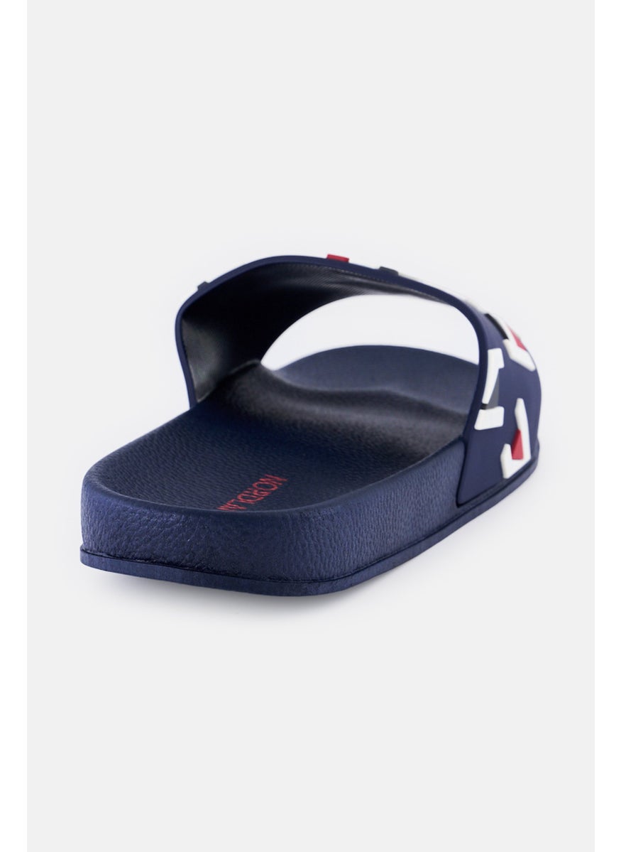 Nordland Men Brand Logo Slip On Slides, Navy  - Image 3