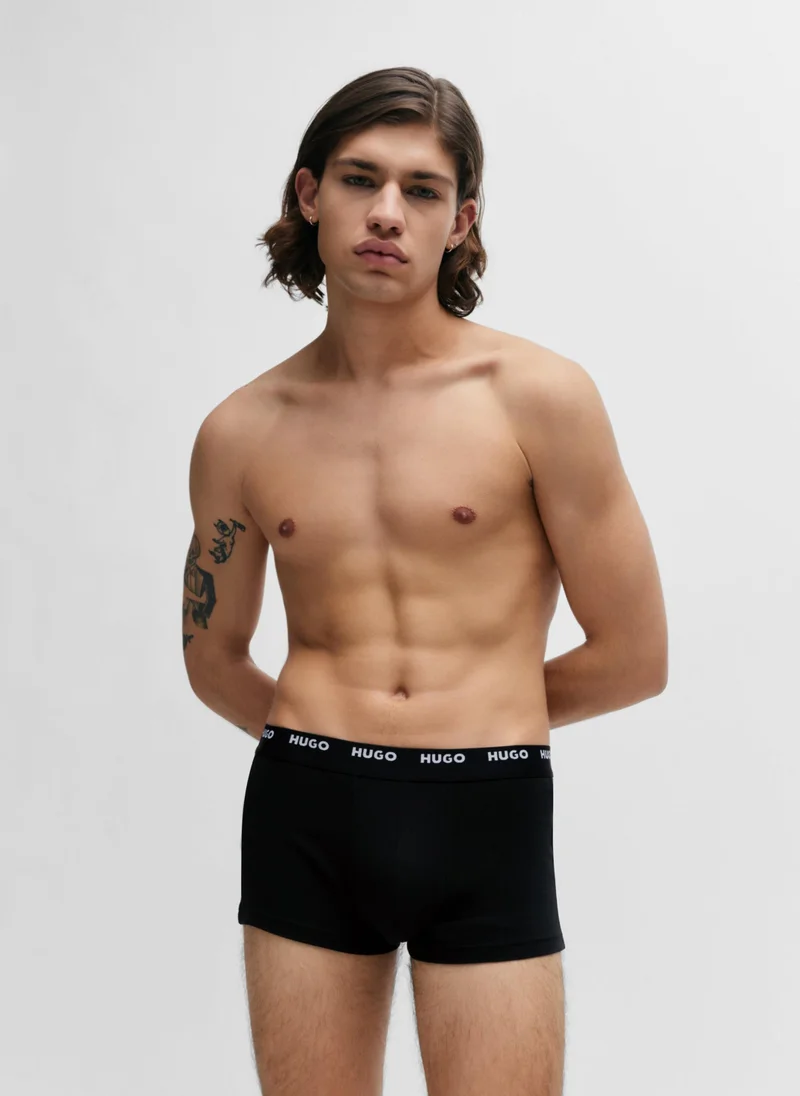 هوجو Five-pack of stretch-cotton trunks with logo waistbands