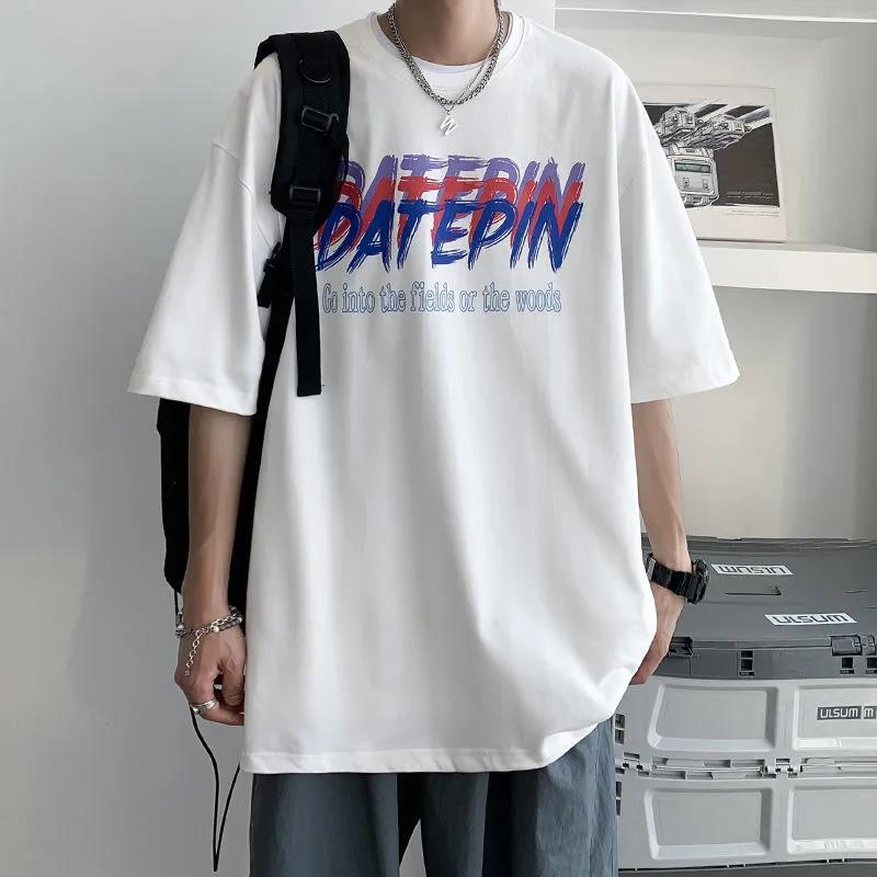 New Pure Cotton 2024 Couple Short Sleeve T-Shirt New Ins Hong Kong Style Ruan Shuai Bm Style Loose Casual All-Match Half Sleeve Body - Image 2