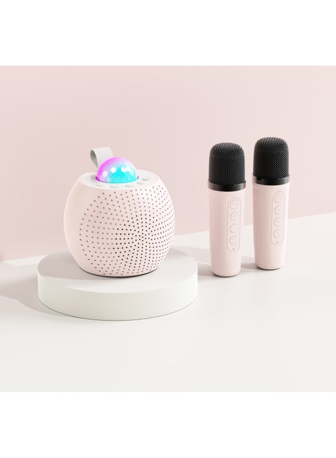 نيوترل جهاز كاريوكي بلوتوث متكامل مع إضاءة نجمية، ميكروفون قابل للفصل، سماعة خارجية، مجموعة كي تي في - Image 1