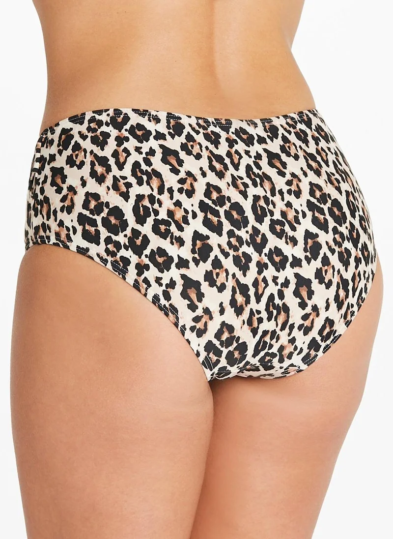 Matalan Animal Print High Waisted Bikini Bottoms