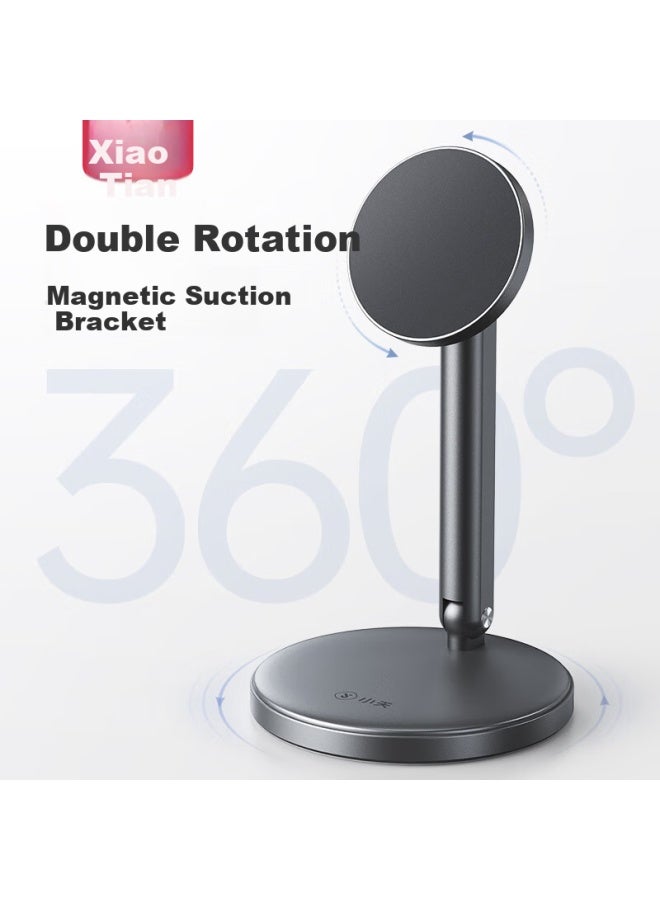 Xiaotian Magsafe Magnetic Phone Stand Desktop 360° Rotating Folding Portable Aluminum Alloy Phone Holder Lazy Man Watching Tv Support Stand Universal - Image 1