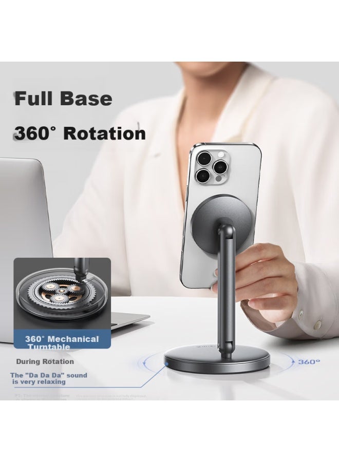 Xiaotian Magsafe Magnetic Phone Stand Desktop 360° Rotating Folding Portable Aluminum Alloy Phone Holder Lazy Man Watching Tv Support Stand Universal - Image 3