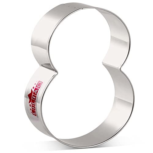 LILIAO Number 8 Cookie Fondant Biscuit Cutter for Birthday/Anniversary/Special Day - 2.8 x 3.6 inches - Stainless Steel - Image 1
