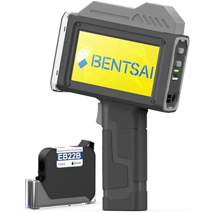 HANDHELD INKJET PRINTER BT-HH6210BL 1 INCH PRINTHEAD DATE CODER WITH 42ML FAST DRY INK FOR BATCH NUMBER EXPIRY DATE QR CODE BARCODE LOGO ON ANY SURFACES TO USE ON CONVEYOR LINE FOR AUTO PRINT - Image 1