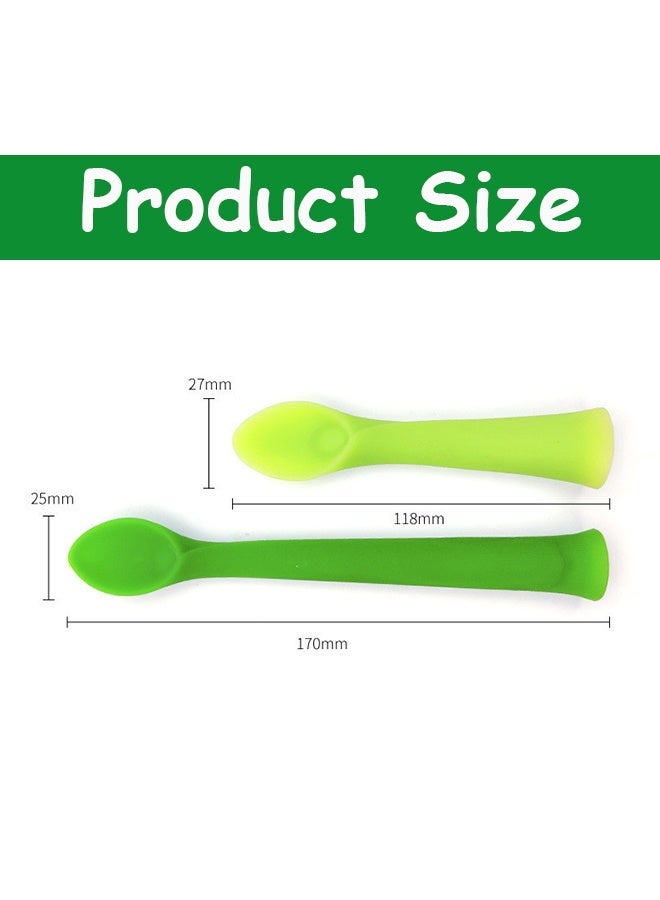 Photon 2 ملعقة تغذية من السيليكون، ملعقة تدريب ذات رأس ناعم من السيليكون للأطفال الرضع والأطفال الصغار في المرحلة الأولى من العمر، أدوات تغذية متينة للفطام - Image 2