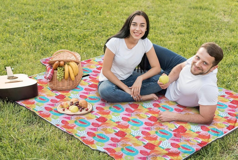 AAZEEM Picnic Outdoor Blankets Waterproof Extra Large - Beach Mat Sand Free Foldable with Carry Strap | Portable Camping Blanket | Park Blanket for Grass Park, Hiking, Travel, Concerts, (Multicolor) - Image 1