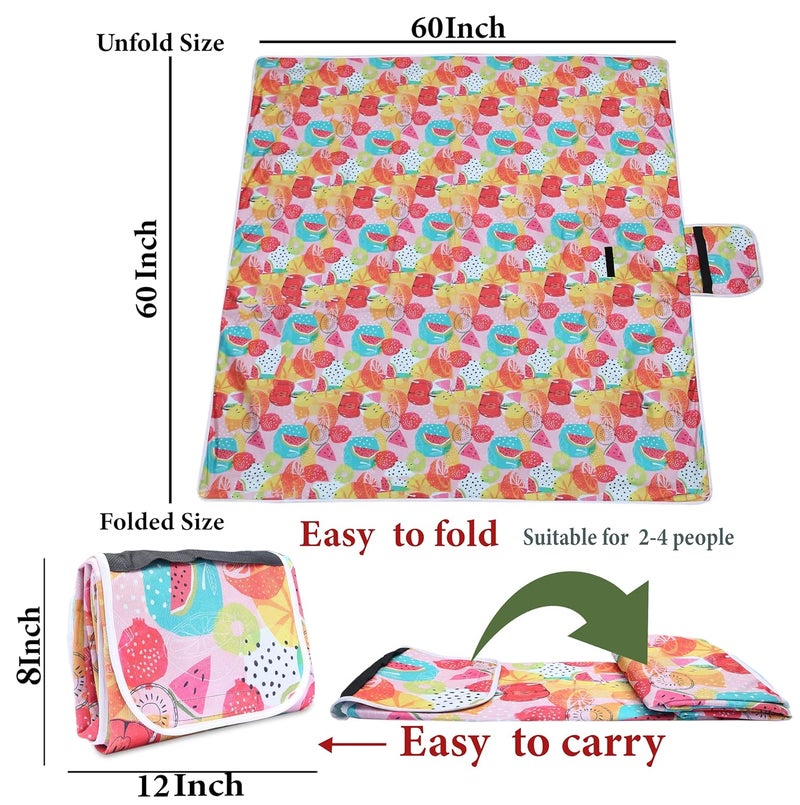AAZEEM Picnic Outdoor Blankets Waterproof Extra Large - Beach Mat Sand Free Foldable with Carry Strap | Portable Camping Blanket | Park Blanket for Grass Park, Hiking, Travel, Concerts, (Multicolor) - Image 2