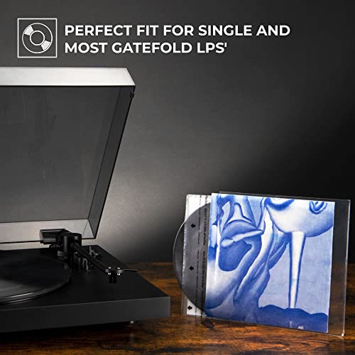 Big Fudge Vinyl Record Sleeves 25 x 12 LP - Durable & Wrinkle-Free Vinyl Outer Sleeves - Crystal Clear High-Density Polypropylene - 3 mil Thick, 12.75” x 12.75” - Fits Most Gatefolds, Double LPs - Image 5