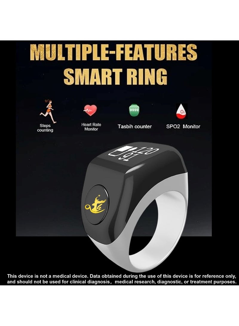 Multifunctional Prayer Smart Ring, Lucky Ring, Tasbih Counter, Azan Alarm, Prayer Direction Guide, Digital Watch Ring, Tasbeeh Beads Ring, Electronic rosary, Forgiveness Ring, TBSoon Aladdin Treasure iQIBLA Zikr Ring - Image 2