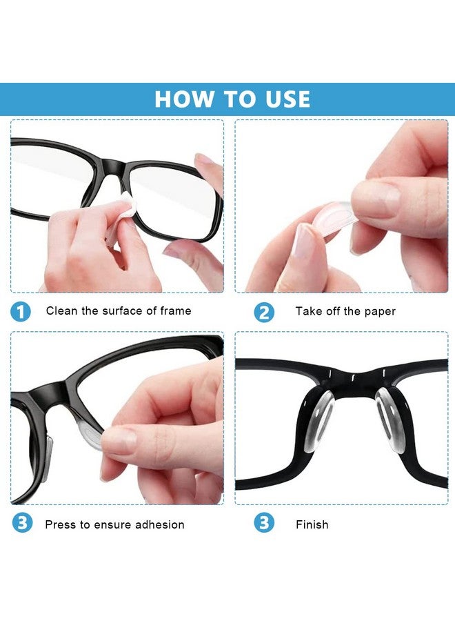 MAYCREATE® 12 Pairs Adhesive Eyeglasses Nose Pads, D Shape Stick-on Anti-Slip White Silicone Eyeglasses Nose Pad Replacement, Self Adhesive Nose Pads Glasses Nose Pad - Image 2