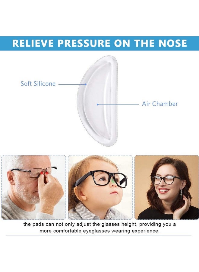 MAYCREATE® 12 Pairs Adhesive Eyeglasses Nose Pads, D Shape Stick-on Anti-Slip White Silicone Eyeglasses Nose Pad Replacement, Self Adhesive Nose Pads Glasses Nose Pad - Image 4