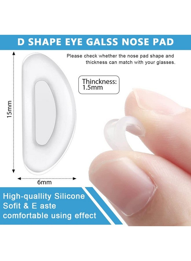 MAYCREATE® 12 Pairs Adhesive Eyeglasses Nose Pads, D Shape Stick-on Anti-Slip White Silicone Eyeglasses Nose Pad Replacement, Self Adhesive Nose Pads Glasses Nose Pad - Image 3
