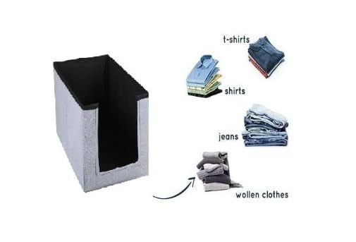 Non Woven Shirt Stacker Closet Organizer Shirts and Clothing Stacker/Cloth Storage Foldable Wardrobe/Closet Organizer/Garment Cover for Wardrobe Organize (Pack of 1, Light Blue)  - Image 3