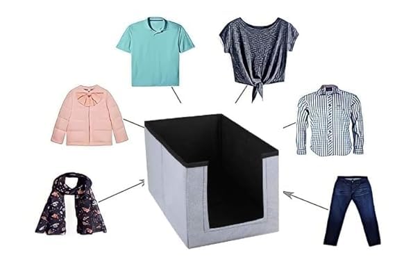 Non Woven Shirt Stacker Closet Organizer Shirts and Clothing Stacker/Cloth Storage Foldable Wardrobe/Closet Organizer/Garment Cover for Wardrobe Organize (Pack of 1, Light Blue)  - Image 2