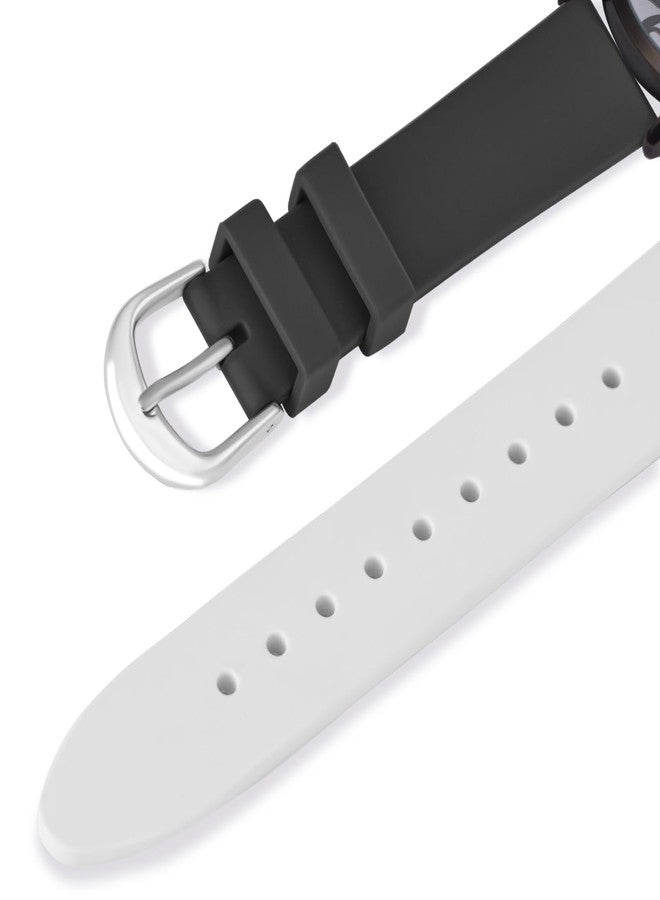 Bisley 37MM Watch for Women Black and White Watch Silicone Strap Waterproof Watch Big Face Easy to Read, Black/White, Casual watch - Image 5