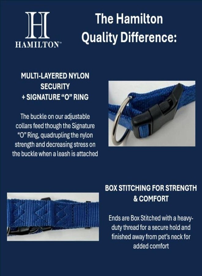 Hamilton Adjustable Nylon Dog Collar, Purple Triangle Ribbon Overlay, Medium/Large - Image 3