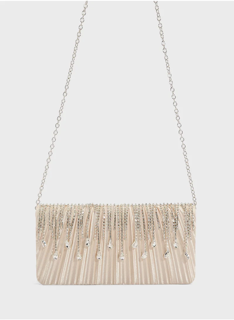 Khizana Tear Drop Diamante Clutch Bag